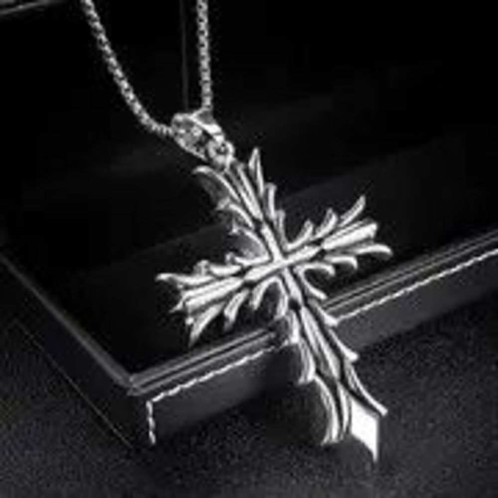 Stainless Steel Cross Unisex Pendant Necklace